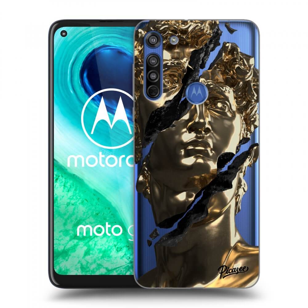 Picasee Motorola Moto G8 Hülle - Transparentes Silikon - Golder