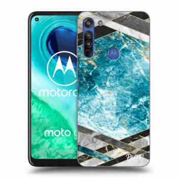 Hülle für Motorola Moto G8 - Blue geometry
