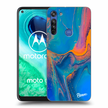 Picasee Motorola Moto G8 Hülle - Transparentes Silikon - Rainbow