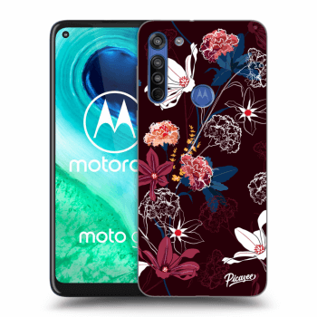 Picasee Motorola Moto G8 Hülle - Schwarzes Silikon - Dark Meadow