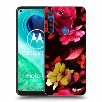 Picasee Motorola Moto G8 Hülle - Transparentes Silikon - Dark Peonny