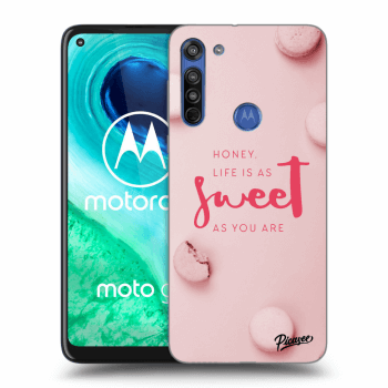 Picasee Motorola Moto G8 Hülle - Schwarzes Silikon - Life is as sweet as you are