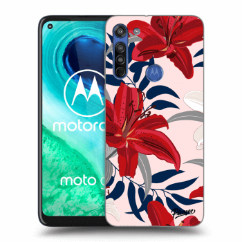 Picasee Motorola Moto G8 Hülle - Transparentes Silikon - Red Lily