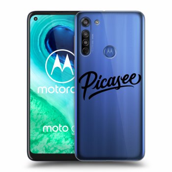 Picasee Motorola Moto G8 Hülle - Transparentes Silikon - Picasee - black