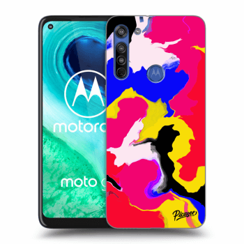 Picasee Motorola Moto G8 Hülle - Schwarzes Silikon - Watercolor