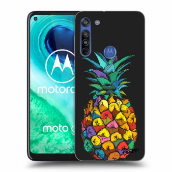 Picasee Motorola Moto G8 Hülle - Schwarzes Silikon - Pineapple