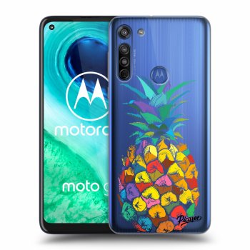 Picasee Motorola Moto G8 Hülle - Transparentes Silikon - Pineapple