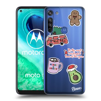 Hülle für Motorola Moto G8 - Christmas Stickers