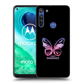 Picasee Motorola Moto G8 Hülle - Transparentes Silikon - Diamanty Purple