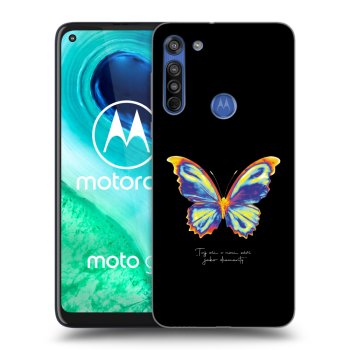 Picasee Motorola Moto G8 Hülle - Transparentes Silikon - Diamanty Black