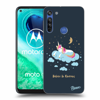 Picasee Motorola Moto G8 Hülle - Schwarzes Silikon - Believe In Unicorns