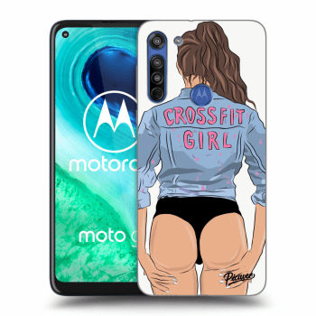 Picasee Motorola Moto G8 Hülle - Schwarzes Silikon - Crossfit girl - nickynellow