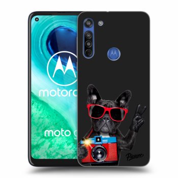Picasee Motorola Moto G8 Hülle - Schwarzes Silikon - French Bulldog