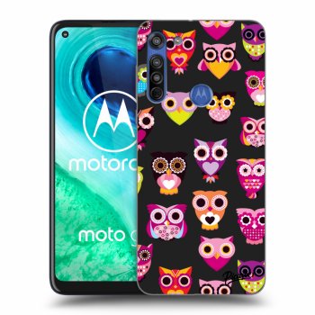Picasee Motorola Moto G8 Hülle - Schwarzes Silikon - Owls