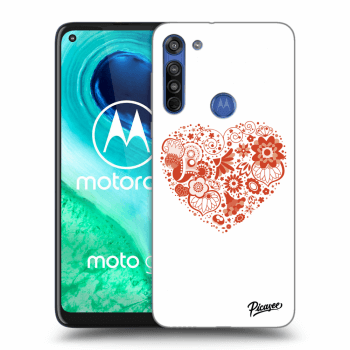Picasee Motorola Moto G8 Hülle - Transparentes Silikon - Big heart