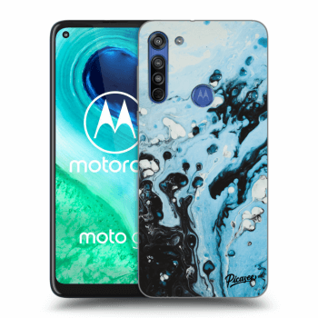 Picasee Motorola Moto G8 Hülle - Transparentes Silikon - Organic blue