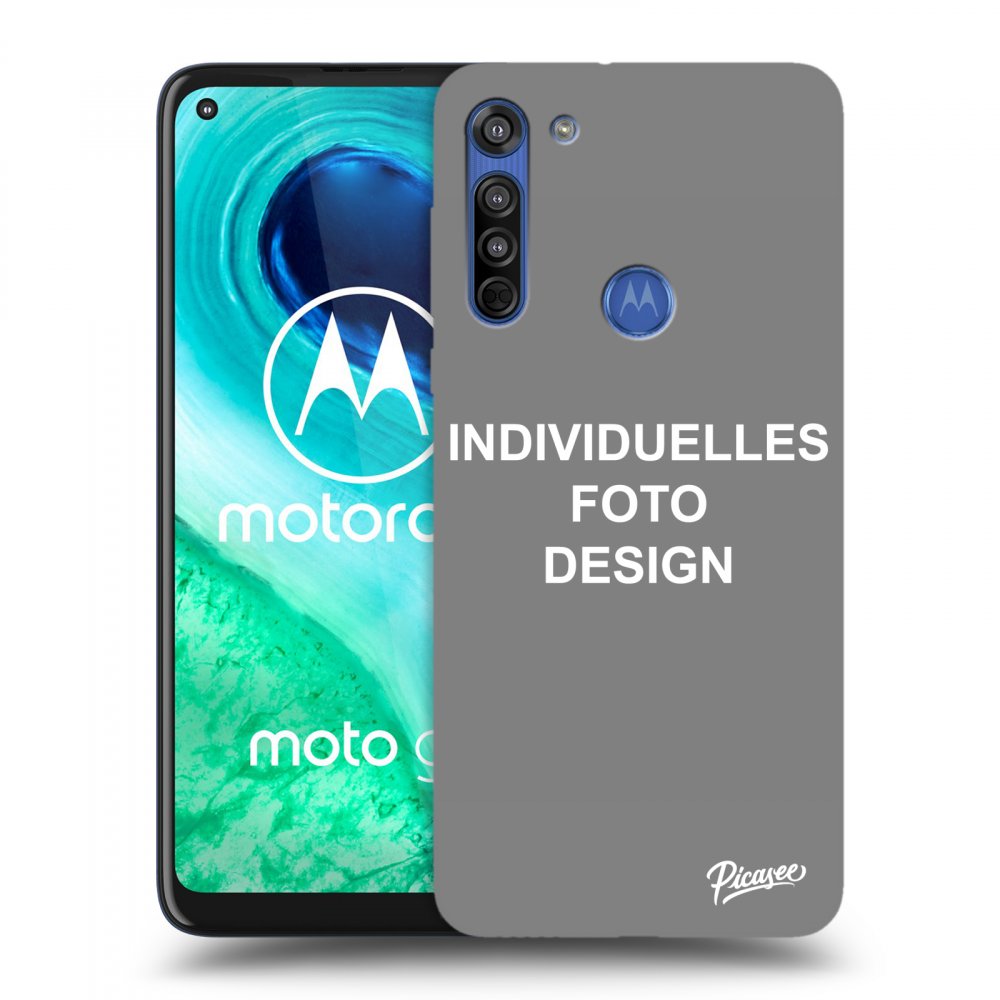 Picasee Motorola Moto G8 Hülle - Schwarzes Silikon - Individuelles Fotodesign