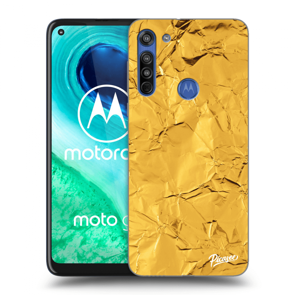 Picasee Motorola Moto G8 Hülle - Transparentes Silikon - Gold