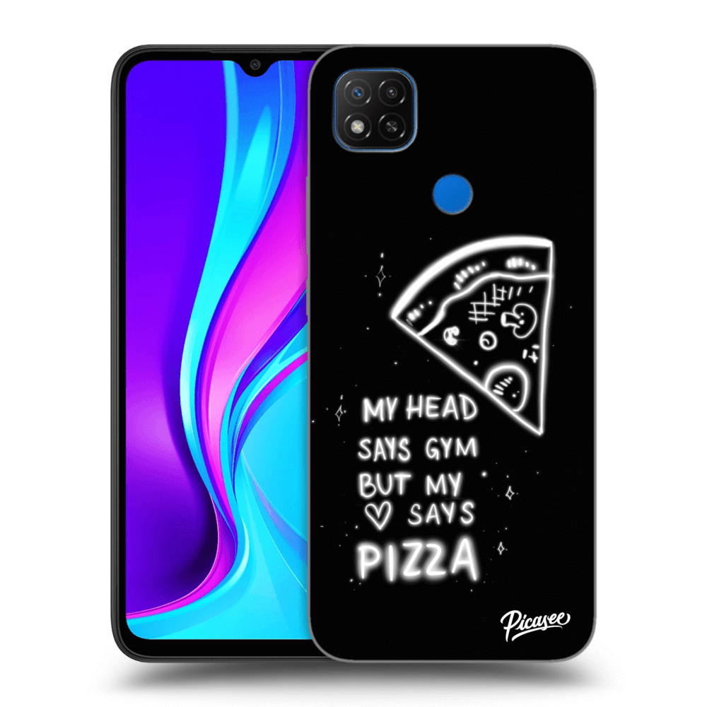 Picasee Xiaomi Redmi 9C Hülle - Schwarzes Silikon - Pizza