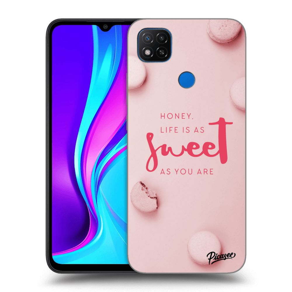 Picasee Xiaomi Redmi 9C Hülle - Schwarzes Silikon - Life is as sweet as you are