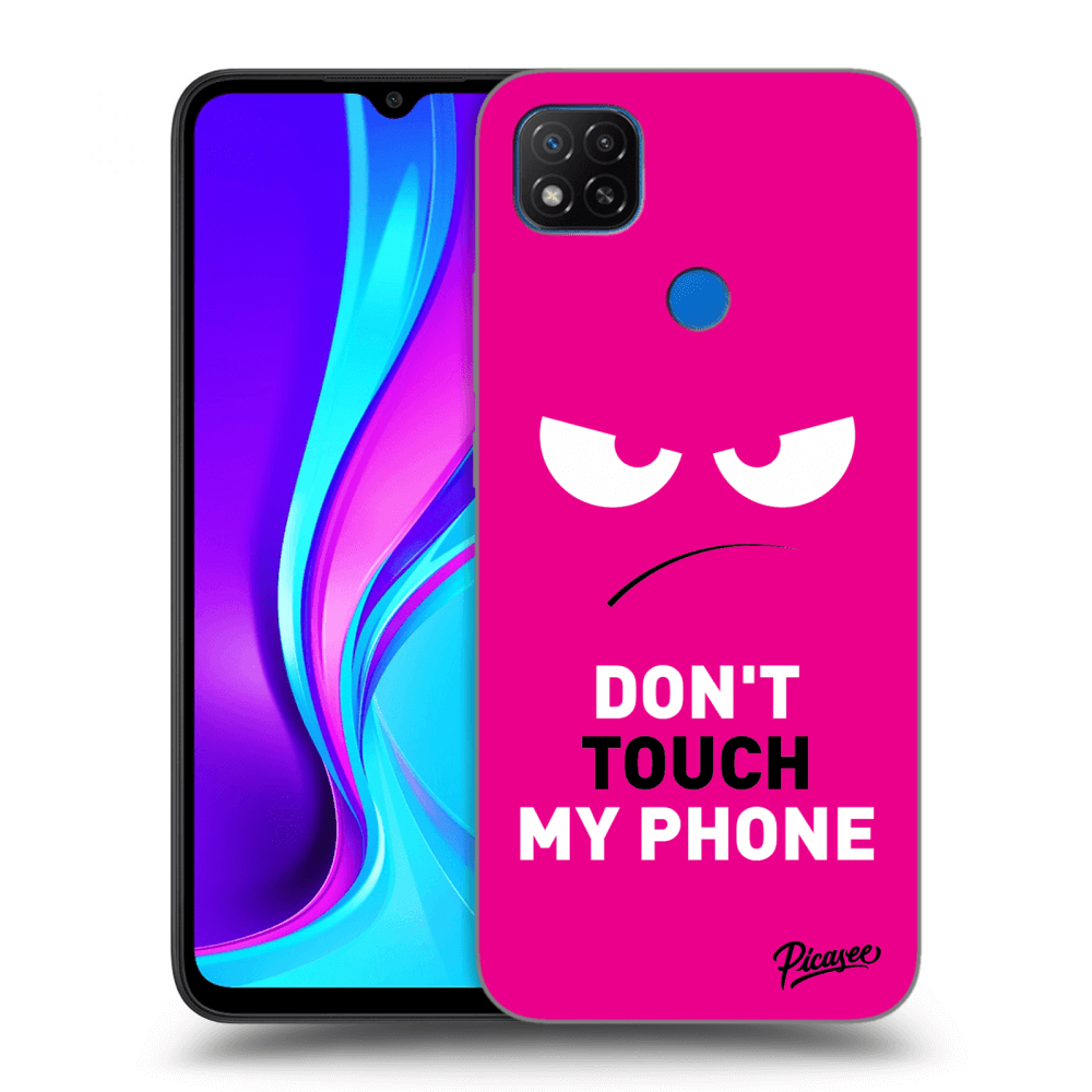 Picasee Xiaomi Redmi 9C Hülle - Schwarzes Silikon - Angry Eyes - Pink