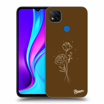 Hülle für Xiaomi Redmi 9C - Brown flowers