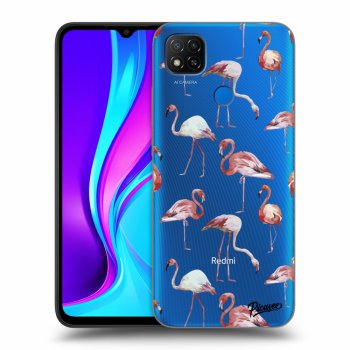 Picasee Xiaomi Redmi 9C Hülle - Transparentes Silikon - Flamingos