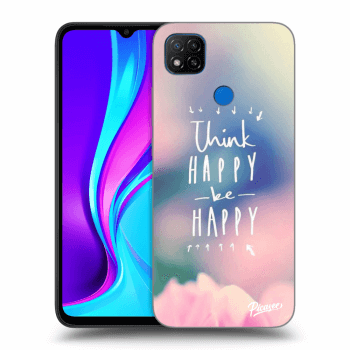 Picasee Xiaomi Redmi 9C Hülle - Schwarzes Silikon - Think happy be happy