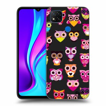 Picasee Xiaomi Redmi 9C Hülle - Schwarzes Silikon - Owls
