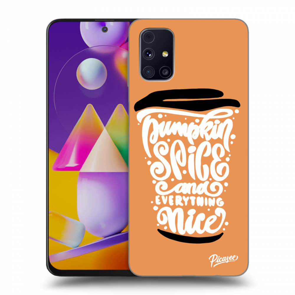 Picasee Samsung Galaxy M31s Hülle - Transparentes Silikon - Pumpkin coffee