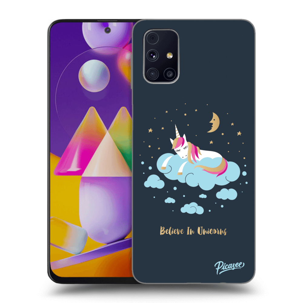 Picasee Samsung Galaxy M31s Hülle - Transparentes Silikon - Believe In Unicorns