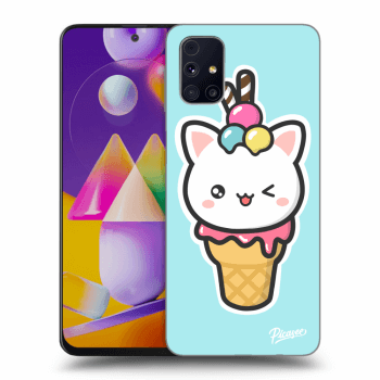 Picasee Samsung Galaxy M31s Hülle - Schwarzes Silikon - Ice Cream Cat
