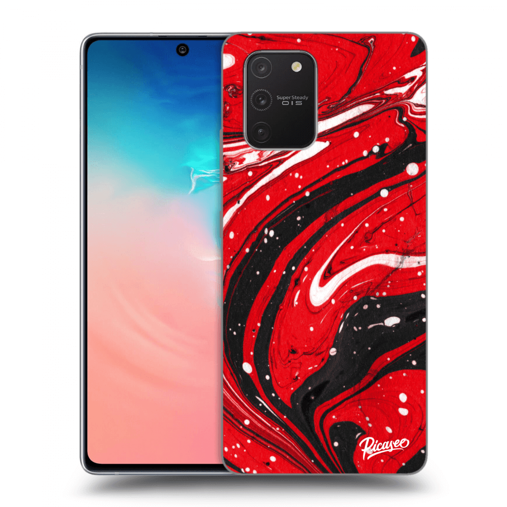 Picasee Samsung Galaxy S10 Lite Hülle - Transparentes Silikon - Red black