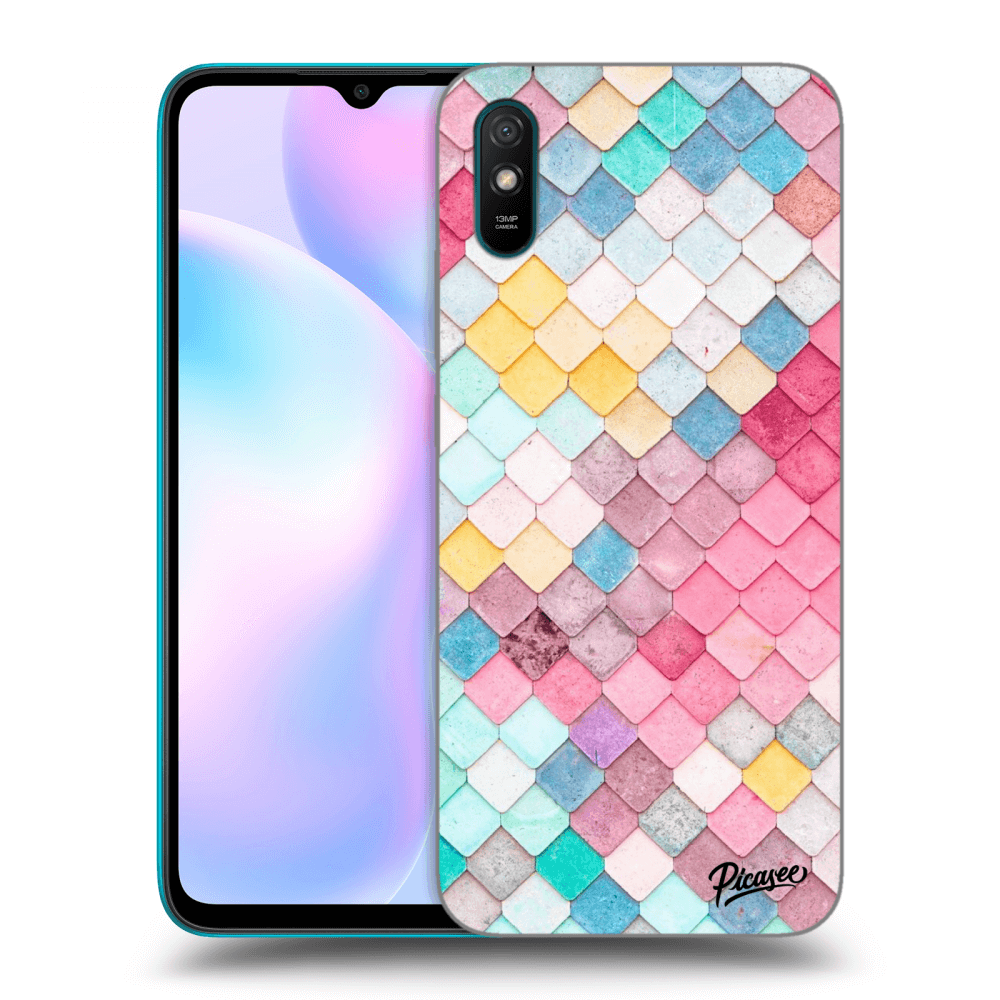 Picasee Xiaomi Redmi 9A Hülle - Transparentes Silikon - Colorful roof