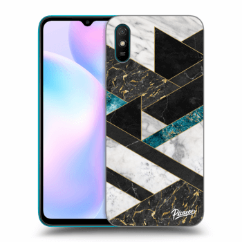 Picasee Xiaomi Redmi 9A Hülle - Transparentes Silikon - Dark geometry