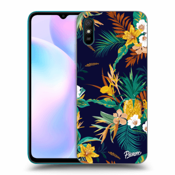 Picasee Xiaomi Redmi 9A Hülle - Schwarzes Silikon - Pineapple Color