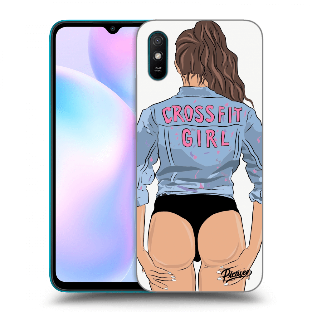 Picasee Xiaomi Redmi 9A Hülle - Schwarzes Silikon - Crossfit girl - nickynellow