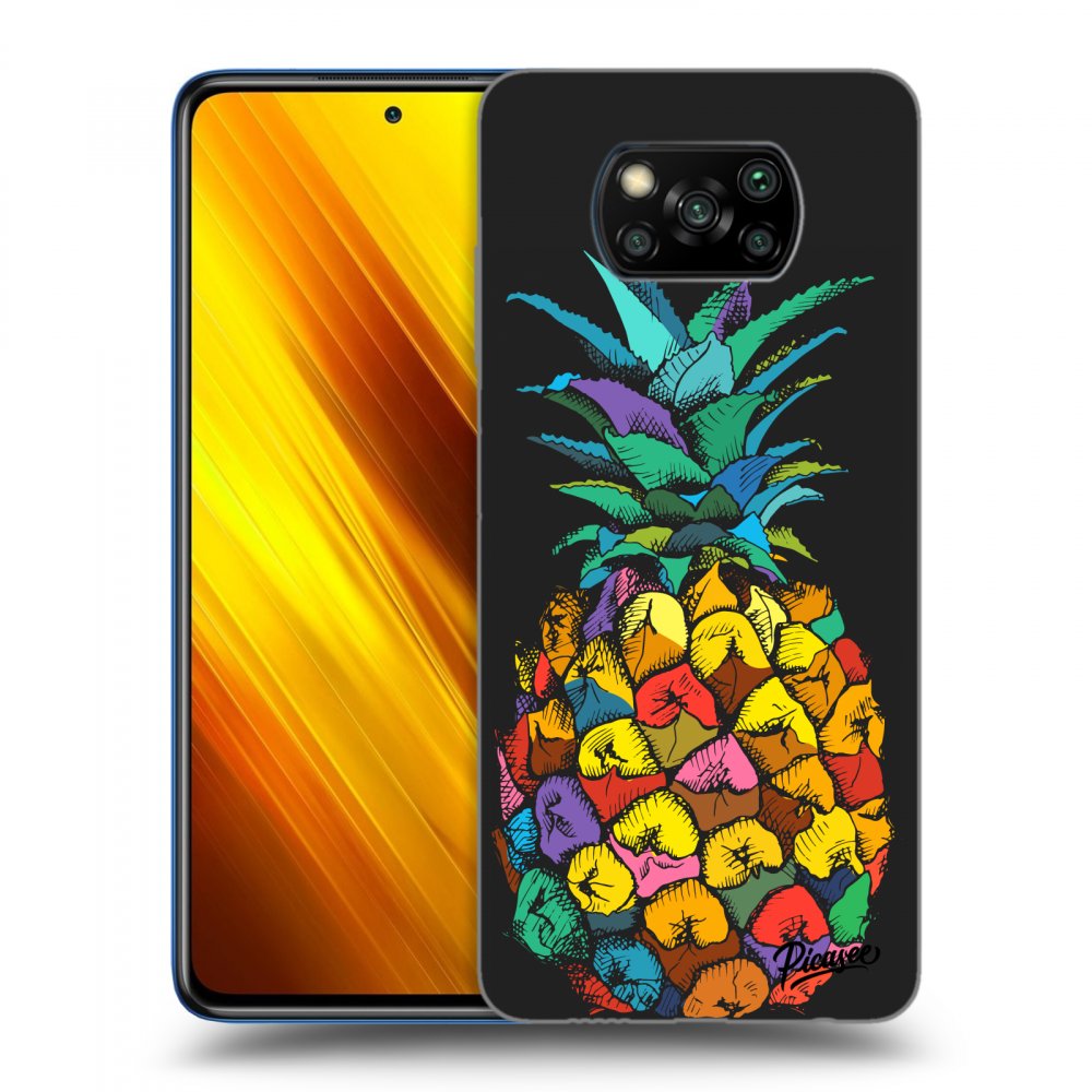 Picasee Xiaomi Poco X3 Hülle - Schwarzes Silikon - Pineapple