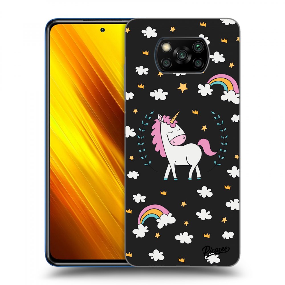 Picasee Xiaomi Poco X3 Hülle - Schwarzes Silikon - Unicorn star heaven