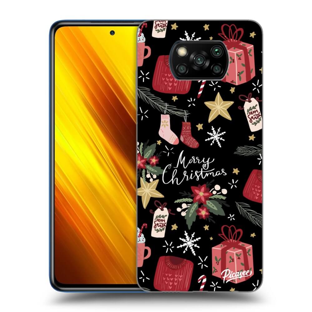 Picasee Xiaomi Poco X3 Hülle - Schwarzes Silikon - Christmas