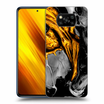 Picasee Xiaomi Poco X3 Hülle - Transparentes Silikon - Black Gold