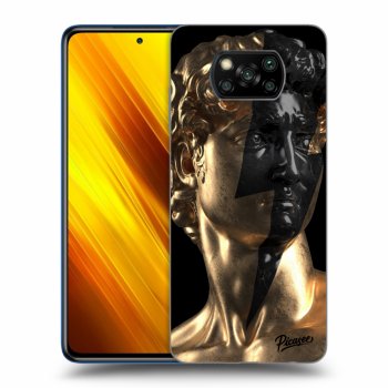 Picasee Xiaomi Poco X3 Hülle - Schwarzes Silikon - Wildfire - Gold