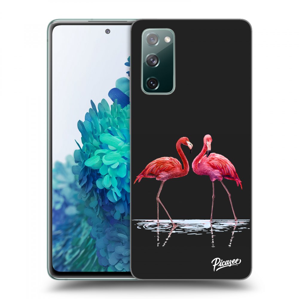 Picasee Samsung Galaxy S20 FE Hülle - Schwarzes Silikon - Flamingos couple