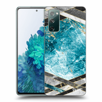 Picasee Samsung Galaxy S20 FE Hülle - Schwarzes Silikon - Blue geometry