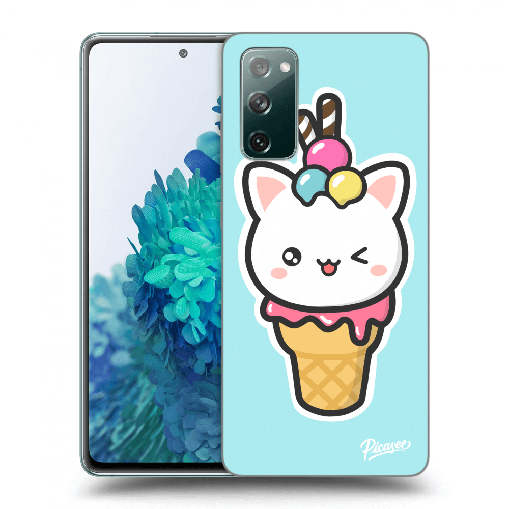 Picasee Samsung Galaxy S20 FE Hülle - Schwarzes Silikon - Ice Cream Cat