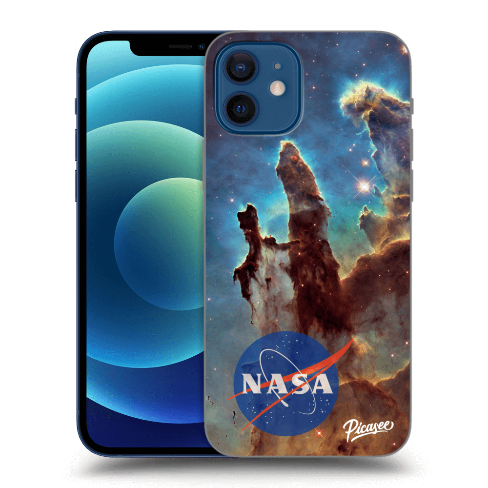 Picasee Apple iPhone 12 Hülle - Schwarzes Silikon - Eagle Nebula
