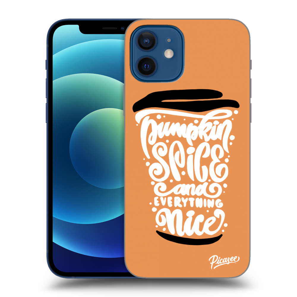 Picasee Apple iPhone 12 Hülle - Transparentes Silikon - Pumpkin coffee