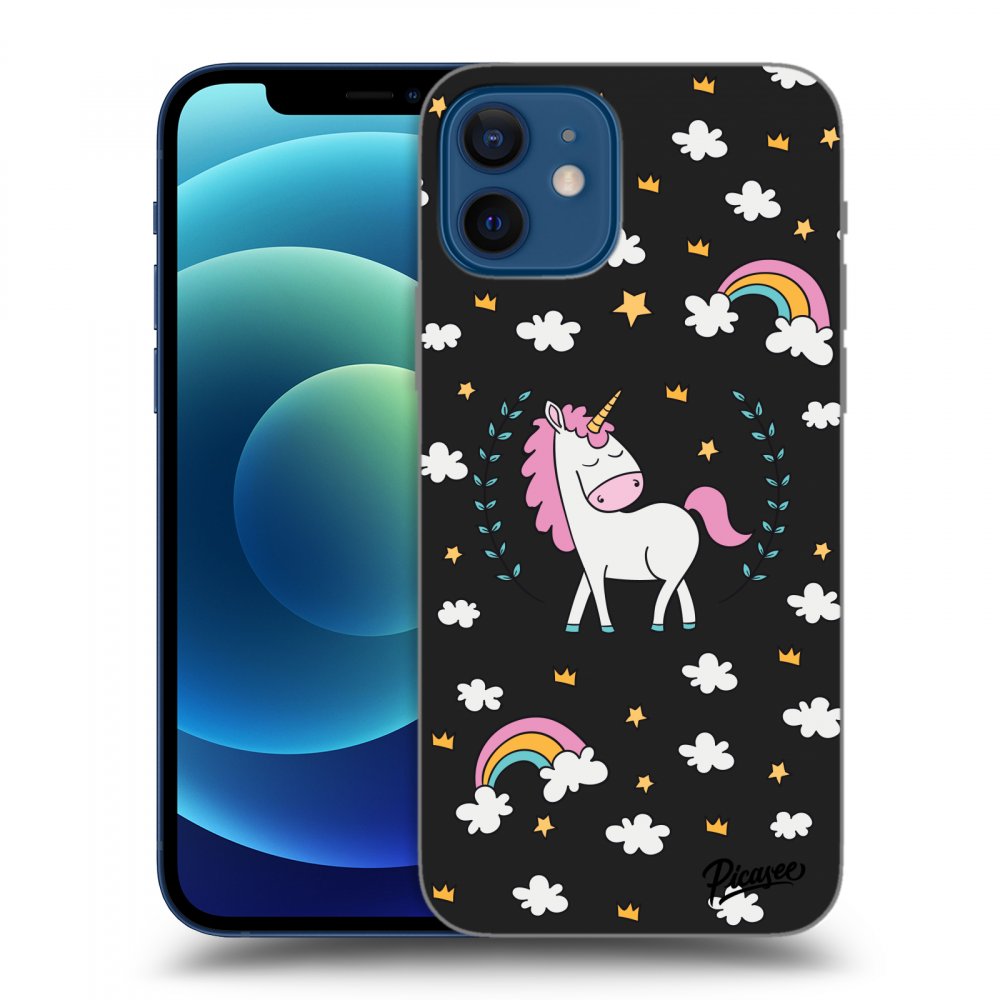 Picasee Apple iPhone 12 Hülle - Schwarzes Silikon - Unicorn star heaven