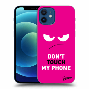 Picasee Apple iPhone 12 Hülle - Schwarzes Silikon - Angry Eyes - Pink