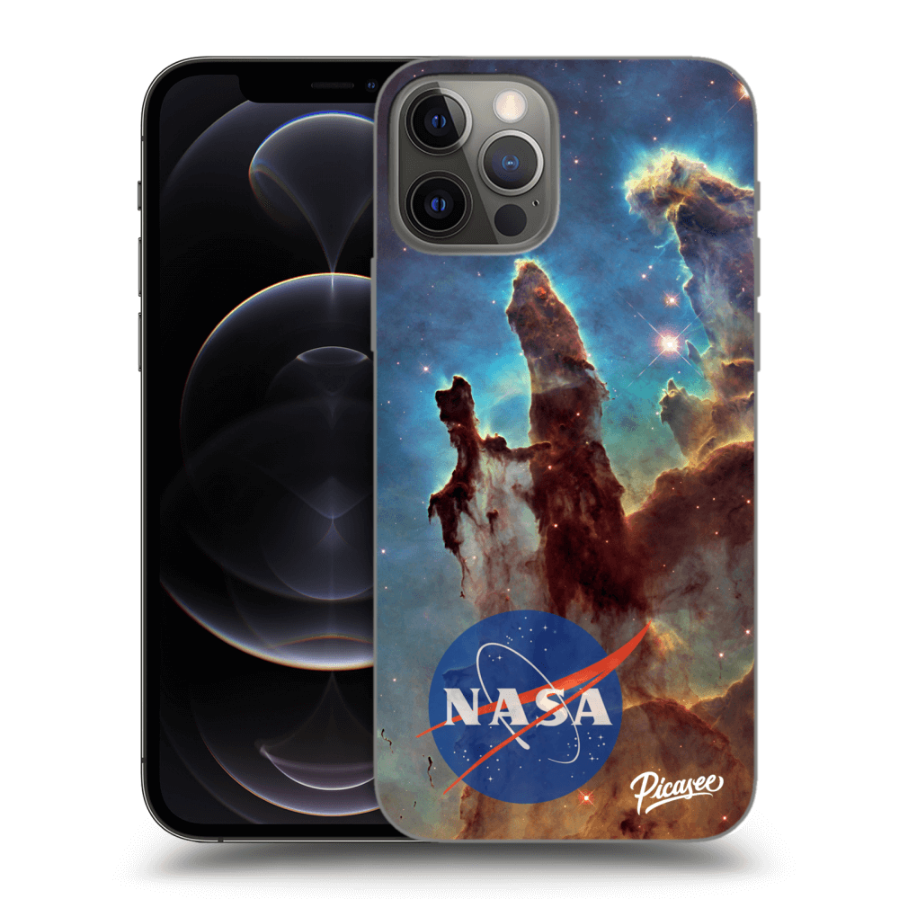 Picasee Apple iPhone 12 Pro Hülle - Schwarzes Silikon - Eagle Nebula
